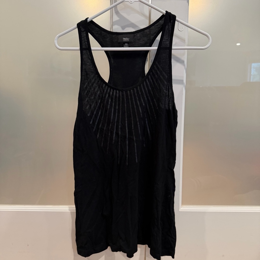 Xhilaration Black Racerback Tank with Mesh Detail
